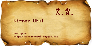 Kirner Ubul névjegykártya